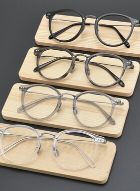 日本YELLOWS余文乐PLUS款近视日系手工纯钛超轻中金近视眼镜框架