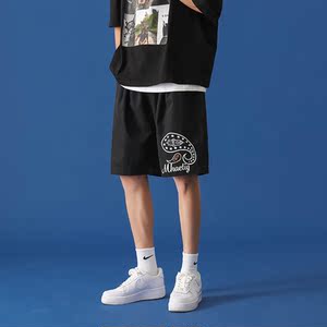 2021夏季港风男个性印花透气百搭宽松直筒短裤 XZ229-1 K03 P25图片