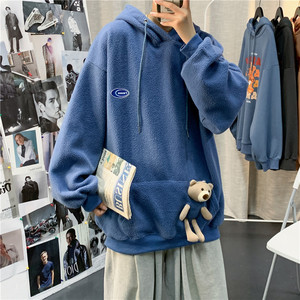 2021冬季港风小熊公仔宽松潮牌上衣休闲加绒外套 XZ229-1Y08 P68图片