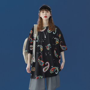 2021港风宽松大码短袖t恤男宽松百搭潮流时尚XZ229-1 T26 P35,男装T恤,星座301A-2