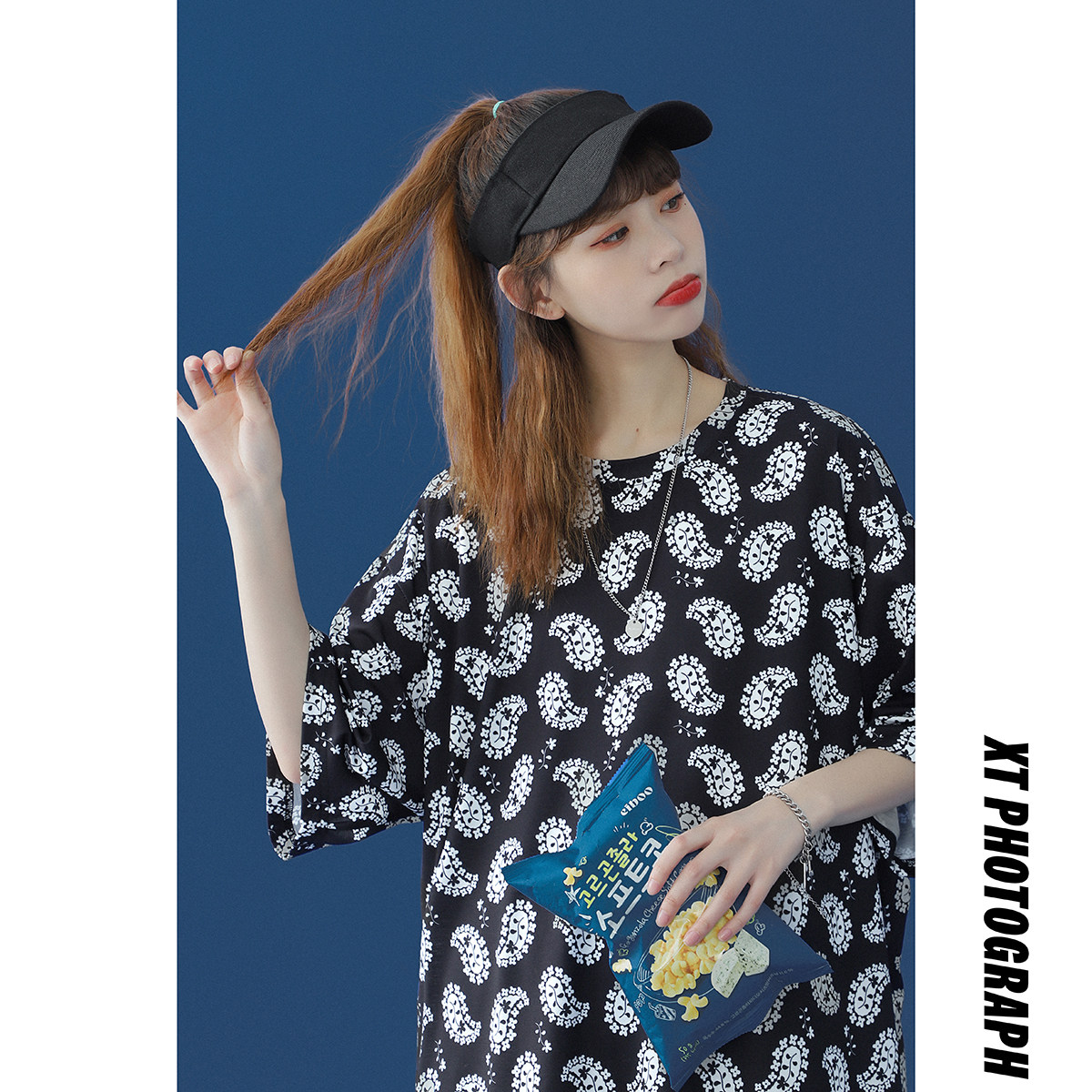 2021港风夏季宽松大码短袖t恤男宽松百搭潮流时尚XZ229-1 T27 P35图片