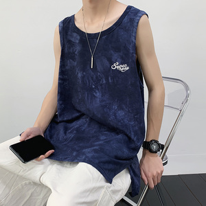 2021港风夏季嘻哈扎染情侣宽松高街大码背心 XZ229-1 BX01 P25图片