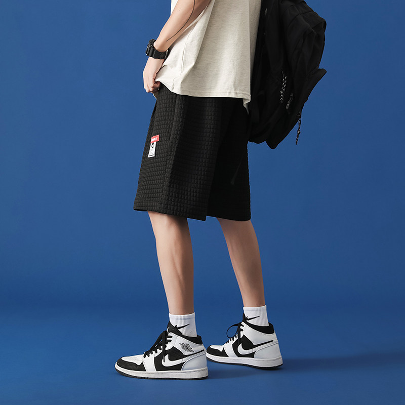 2021夏季短款港风男华夫格透气百搭宽松直筒短裤XZ229-1K02P30，男装休闲裤，星座301A-2