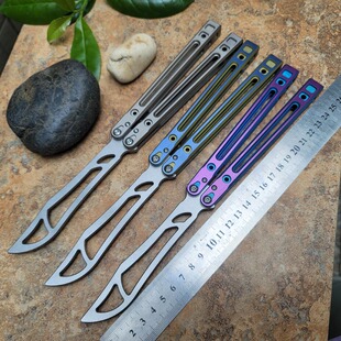 一体 V2 钛合金THEONE北极狐蝴蝶轴套REP蝴蝶练习刀未开刃蝴蝶刀