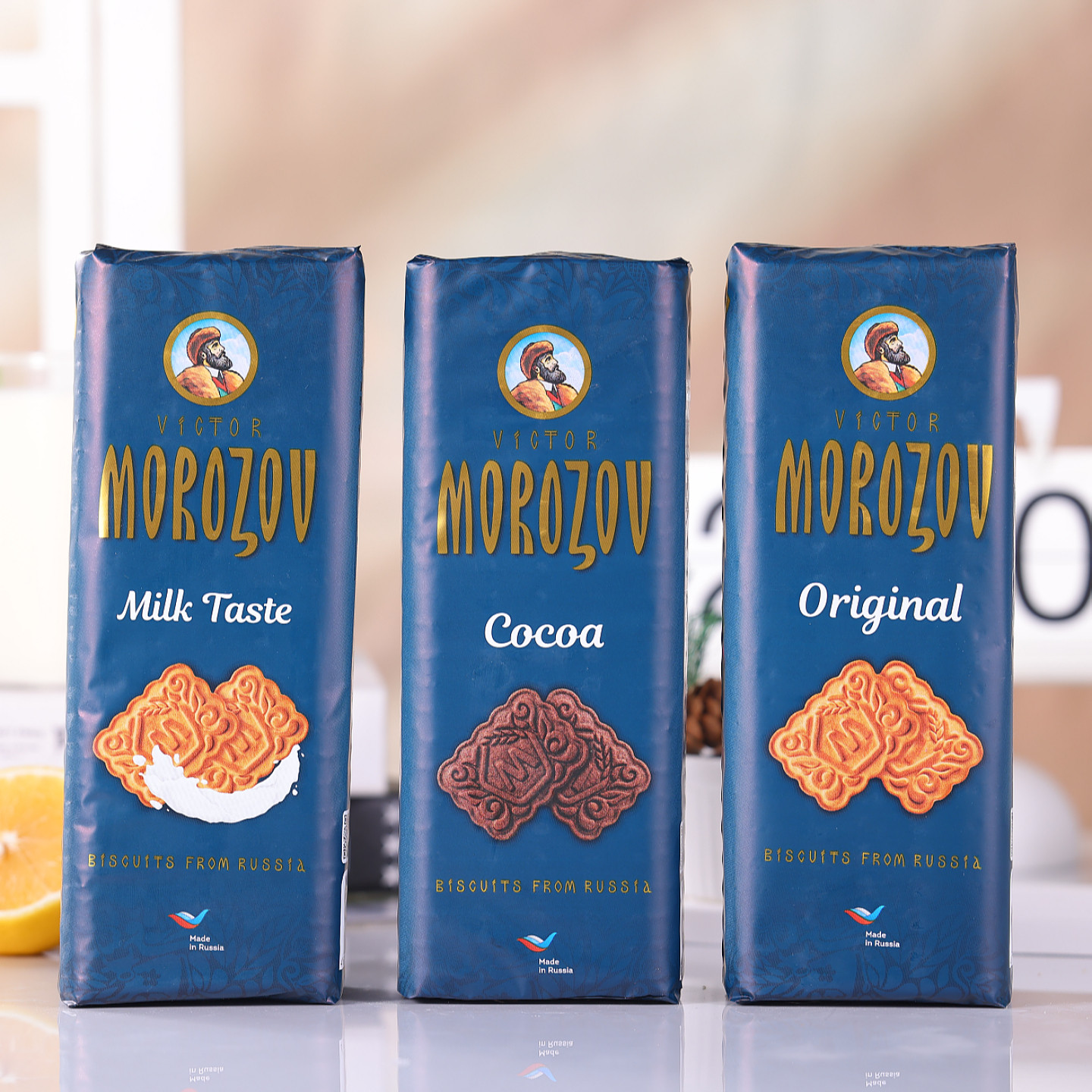 巧克力饼干俄罗斯原装进口维克多莫罗佐夫原味可可牛奶早餐酥脆饼