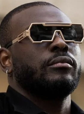 复古蒸汽朋克太阳镜男士连体多边