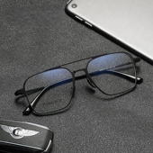 复古双梁男士 大框航空铝镁钛超轻光学眼镜可配有度数近视眼镜框架