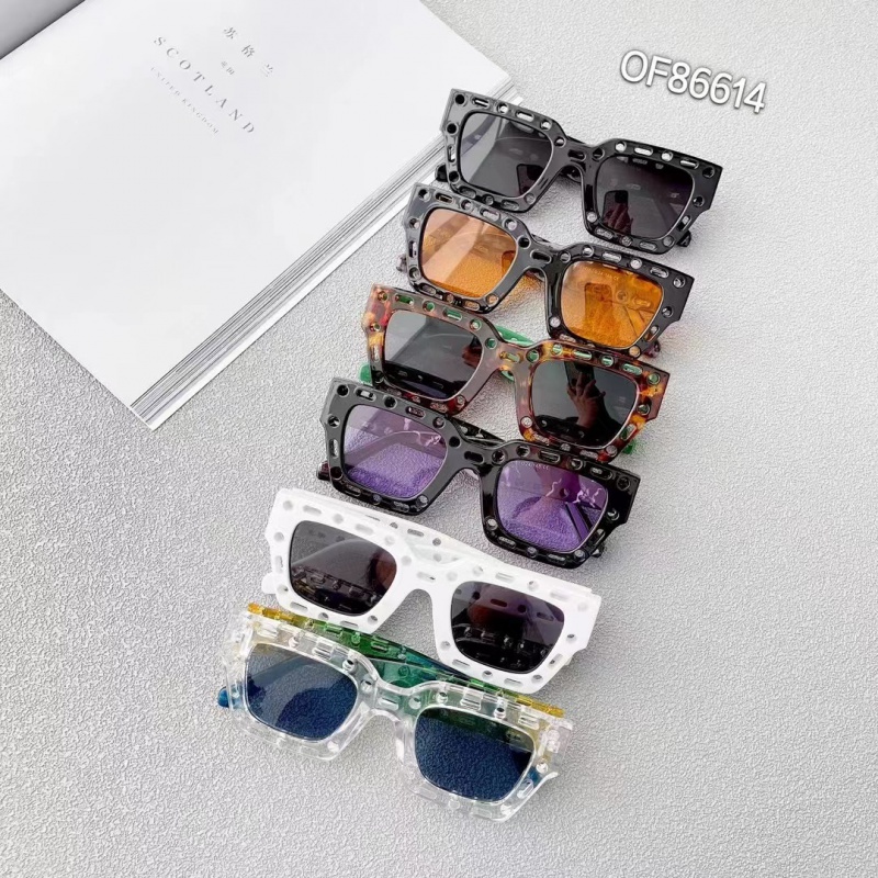 日系时尚新款太阳眼镜女网红拍照个性镂空遮阳彩色潮装饰豹纹墨镜