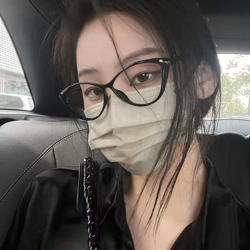 欧美辣妹TR90超轻猫形近视眼镜黑框女素颜复古摩登防蓝光平光镜架