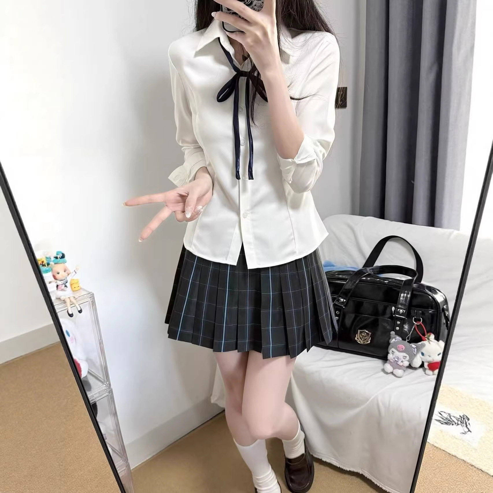 jk制服纯欲名媛高级气质修身显瘦百搭白衬衫短袖女夏季教师职业装