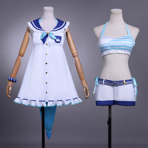 喵屋虚拟主播Saba cos Vtuber 转生小鲨鱼Sameko耳朵尾巴cosplay