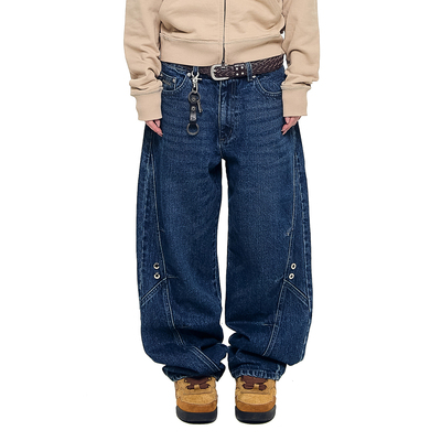 AAKAM  25秋新阔腿牛仔裤复古做旧长裤 5号店韩国设计师品牌代购