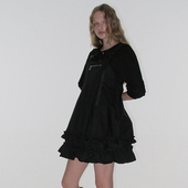 CRANK 5号店韩国设计师品牌代购 25秋新款 纯棉花边褶皱吊带连衣裙