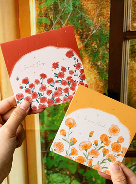 烫金简约贺卡ins风祝福卡片信笺信封套装情书送男女友创意DIY贺卡