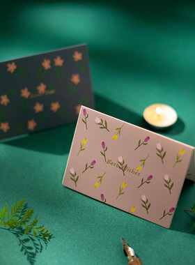 ins原创简约高端烫金贺卡祝福520礼物送女友祝福信封diy生日卡