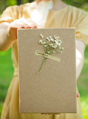 DIY生日节日庆祝礼物送祝福清新款礼品盒子正方形简约手提包装