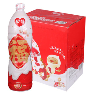 6瓶大瓶聚餐酒席蛋白含乳饮料 银鹭花生牛奶大红枣牛奶饮品1.5L