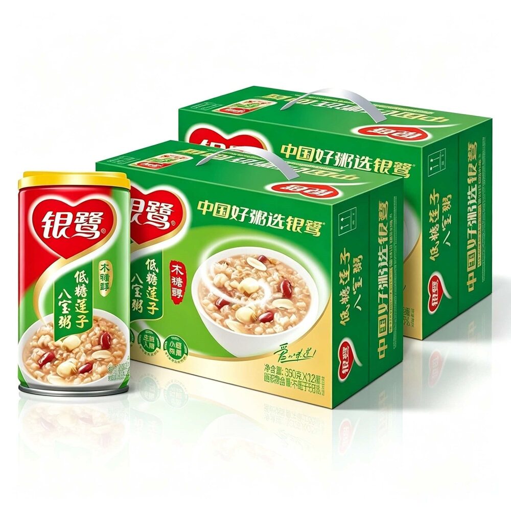 26年10月 银鹭木糖醇低糖莲子八宝粥360g*24罐2箱罐装早餐速食粥