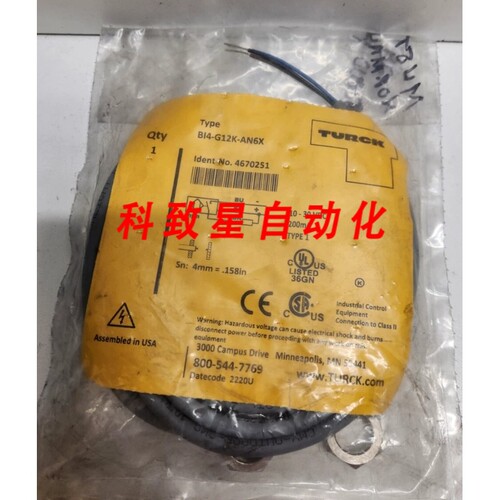 工业配件30V 感应式接近传感器4670251 BI4-G12K-AN6X