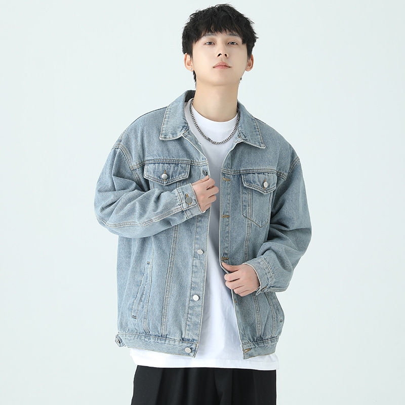 官方正品牛仔外套男潮牌上衣男装春秋季痞帅时尚外穿翻领夹克潮