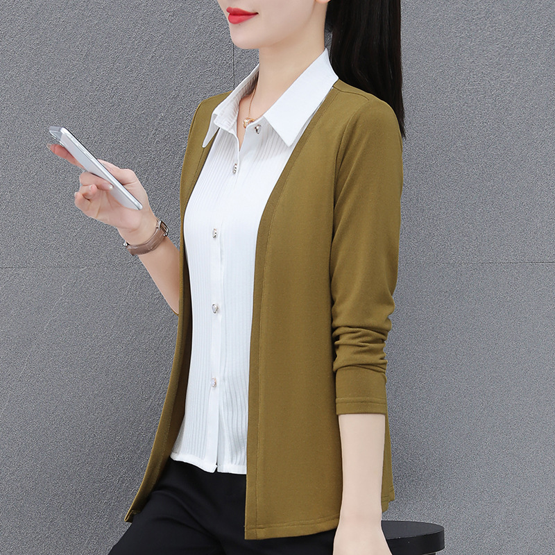 官方正品假两件衬衫女士装春秋季2025新款洋气上衣小衫爆款时尚长