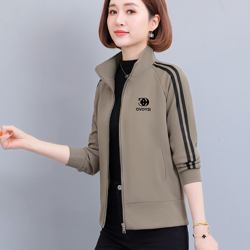 官方正品2025春秋季外套女士立领卫衣宽松爆款洋气运动休闲夹克百