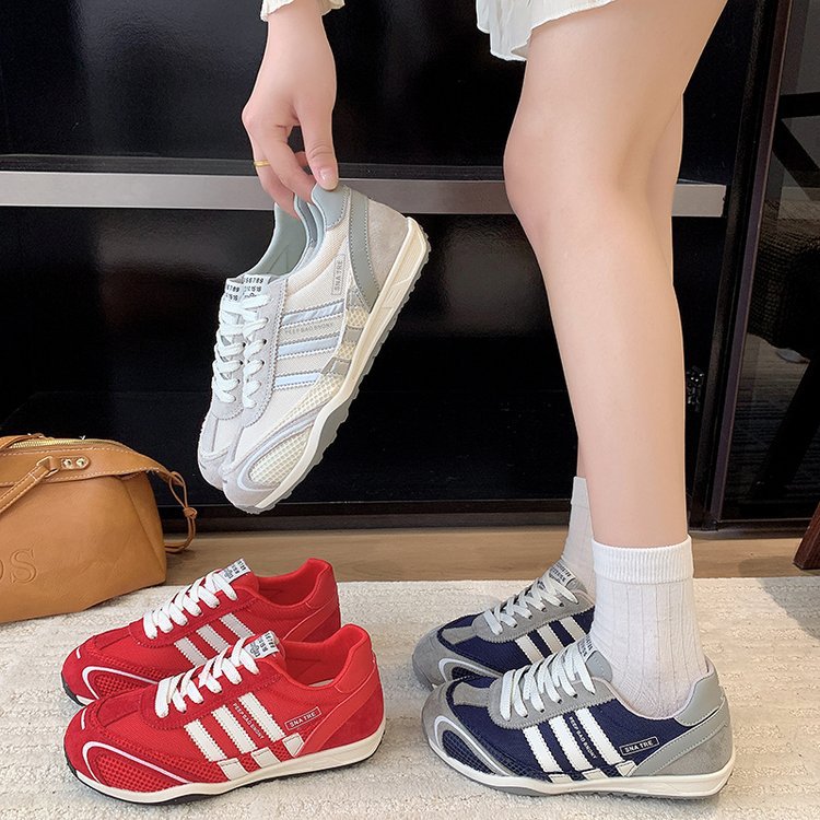 官方特卖正品平底阿甘鞋2025秋季新款透气网面跑鞋韩版系带休闲舒