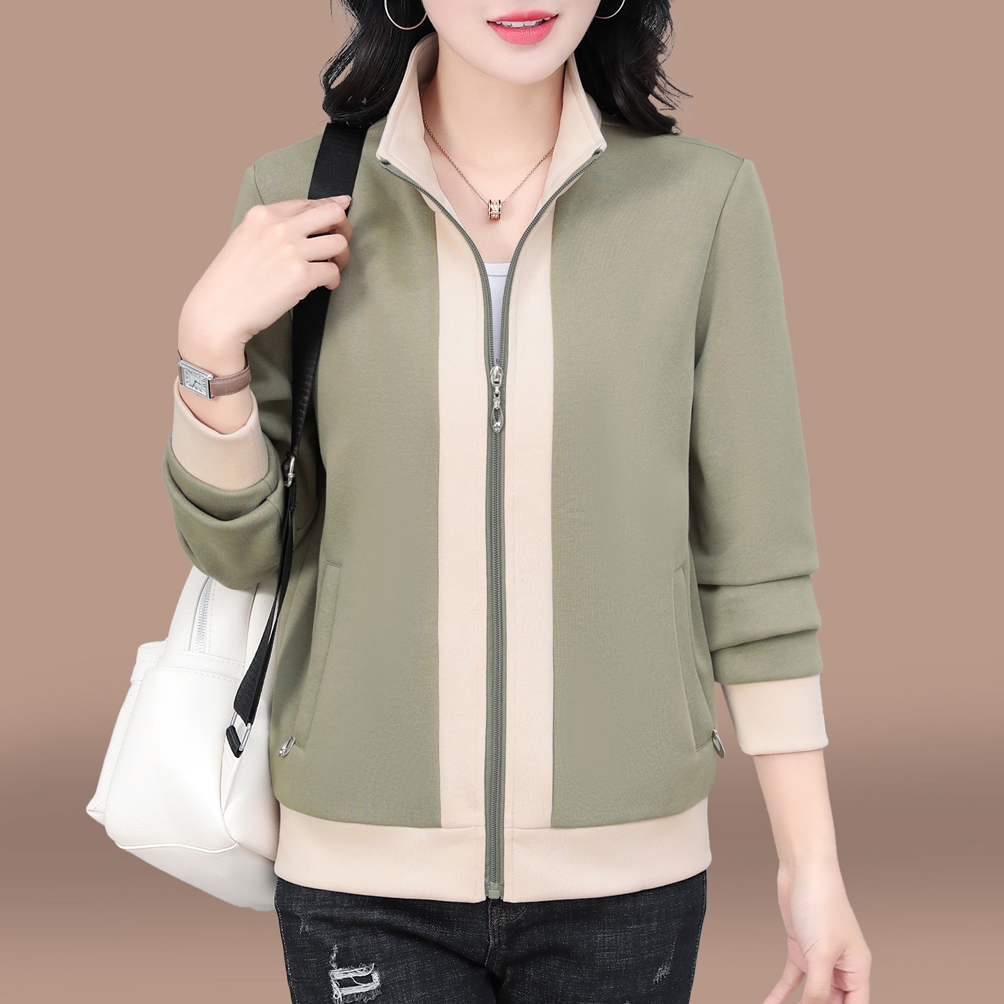 官方正品女装开衫卫衣外套女春秋2025新款中老妈妈时尚上衣