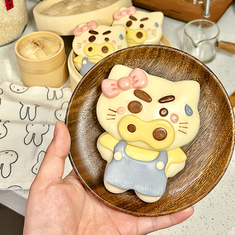 萌物日记 可爱卡通小猪荷叶夹馒头模具婴儿宝宝花样造型面食模具