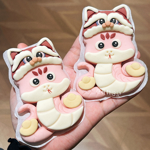 萌物日记 新年卡通醒狮蛇馒头模具花饽饽花样造型面食diy制作