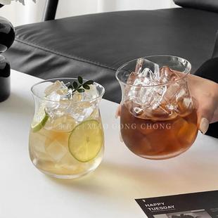 新疆 拿铁咖啡杯冷饮杯家用水杯牛奶杯 包邮 创意玻璃杯ins风冰美式