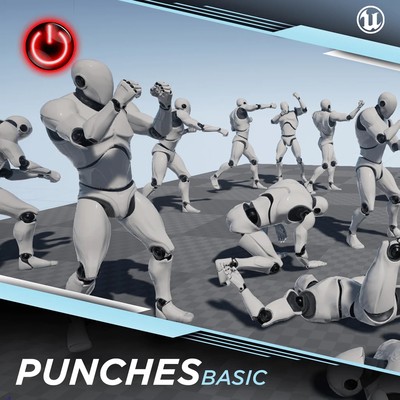 Punch Basic 47 fight mocap animations 拳击格斗动画 虚幻5 UE4