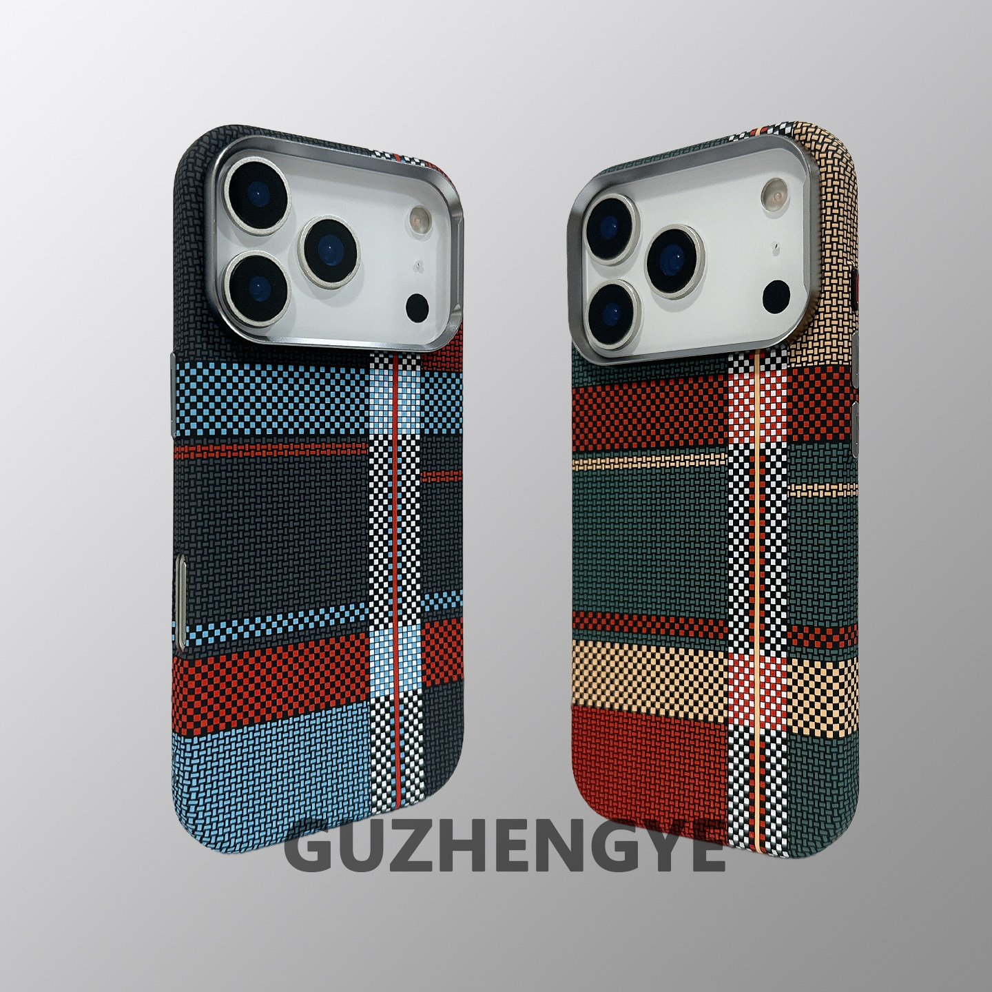 适用于苹果iphone 17pro凯夫拉纹13/16promax格子纹手机壳15微浮雕磁吸magsafe马赛克pc硬壳独立金属按键图片