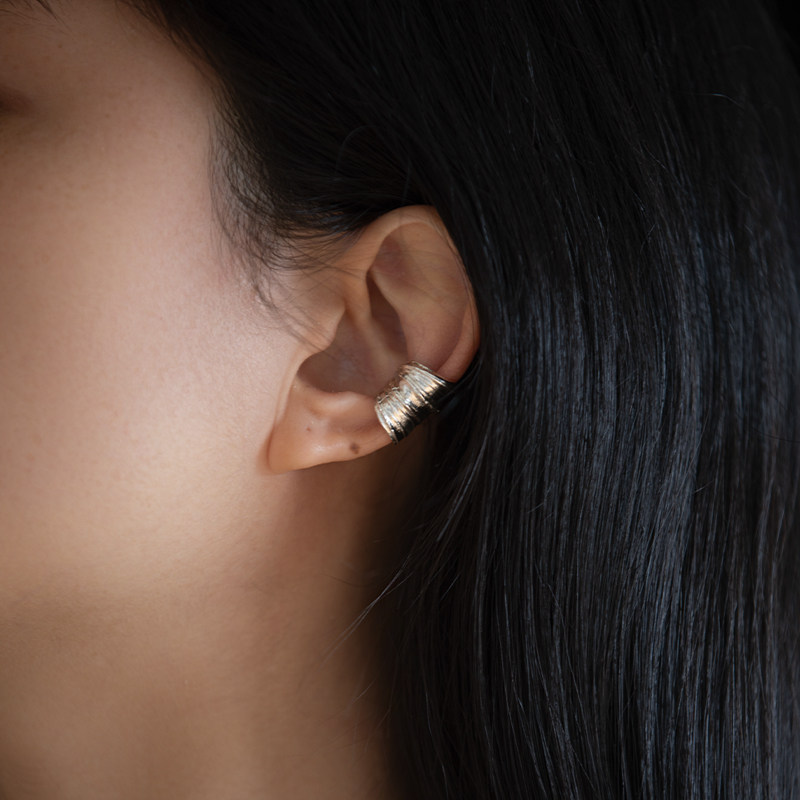 【肌理 八月南方】无耳洞纯银素圈耳夹轻奢情侣生日情人节礼物