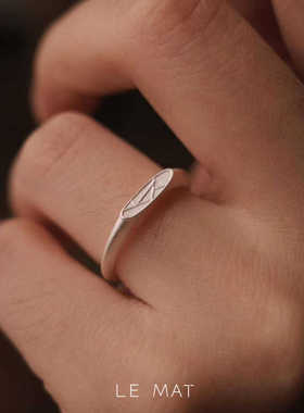 【花窗 了木】冰裂纹纯银开口戒指手工意象设计感礼物