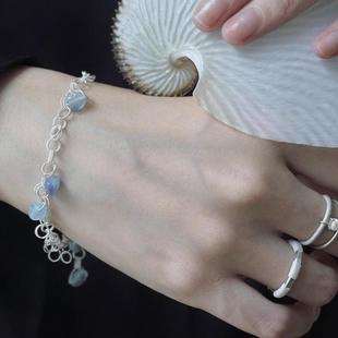 【晨露 一寸十里】 海蓝宝水晶纯银手链小众新中式轻奢高级感原创