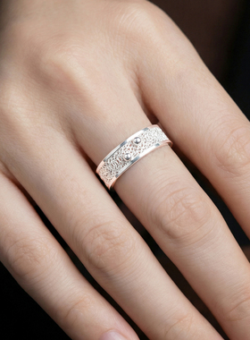 了木乱丝999纯银戒指非遗花丝