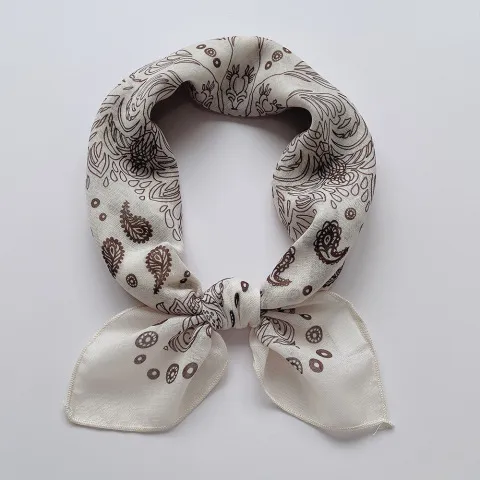 披肩58cm棉麻装饰围巾新款合集女小领巾小方巾腰果印花护颈包头巾