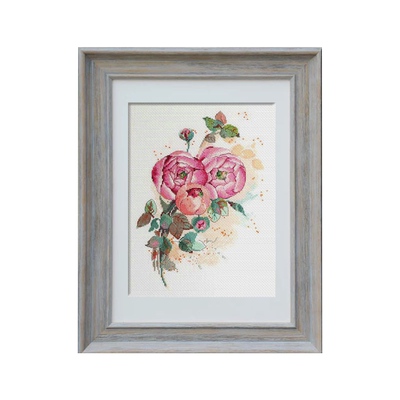 套件卧室精准风印花粉色十字绣