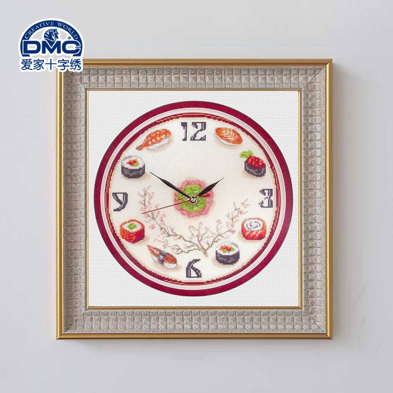 法国DMC十字绣套件 客厅卧室 精准印花 寿司钟面