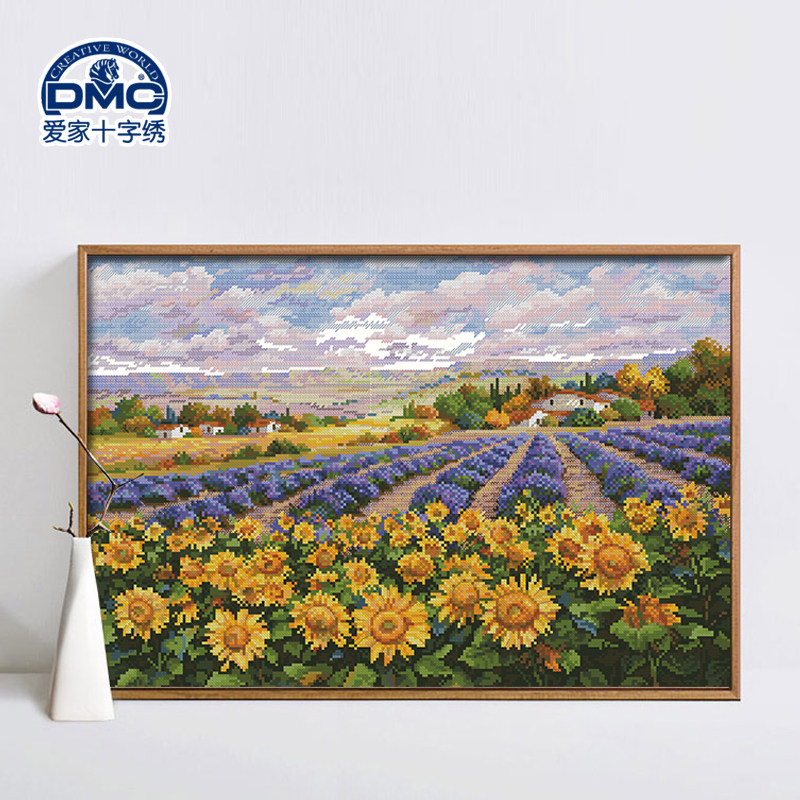 法国DMC十字绣套件 植物花卉 客厅卧室 精准印花 向日葵花园