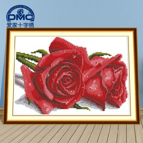 法国dmc十字绣玫瑰情人
