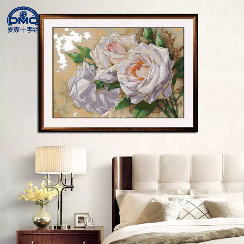 法国套件客厅精准风印花十字绣