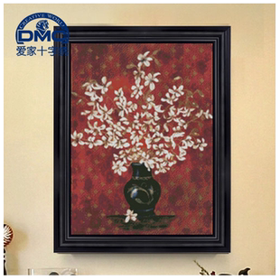 DMC十字绣套件 客厅 卧室 精准印花 白玉兰花瓶