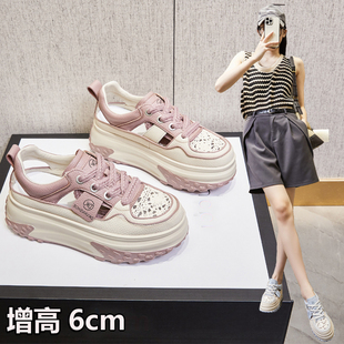 夏季小码313233内增高鞋子女小个子显高老爹鞋女薄款镂空透气凉鞋