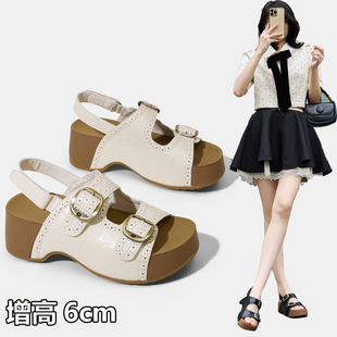 复古小个子显高凉鞋女款夏季配裙子不累脚厚底鞋子女鞋小码313233