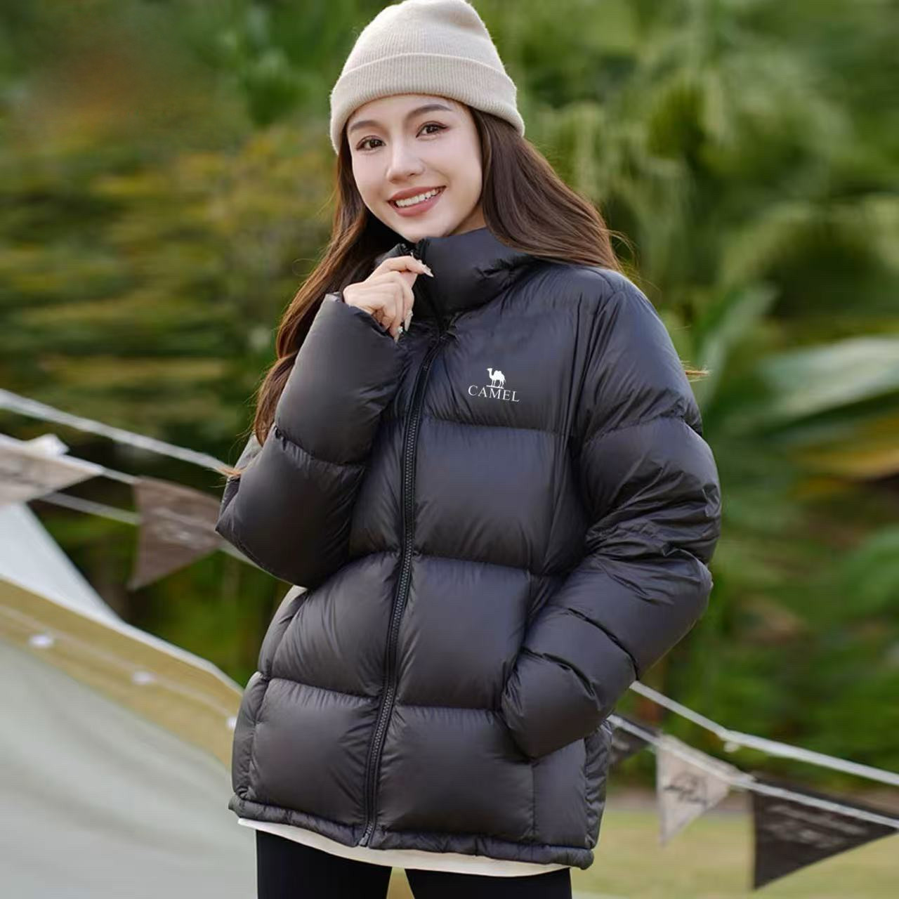 骆驼户外羽绒服冬季男女同款加厚连帽防风休闲情侣外套保暖面包服