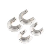 不锈钢加厚开口法兰座衣杆座高脚衣圆管座毛巾管座窗帘杆座挂件