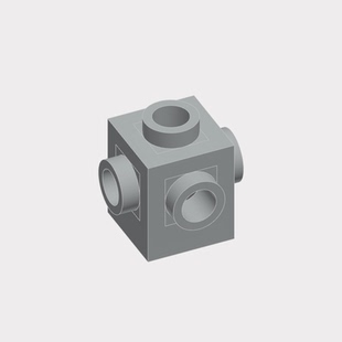 兼容乐高4733国产小颗粒积木方正五孔1x1四侧孔零配件MOC益智玩具