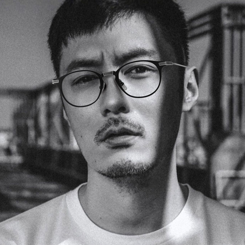 余文乐同款超轻纯钛近视眼镜大脸男士可配度数女复古日系眼睛框架